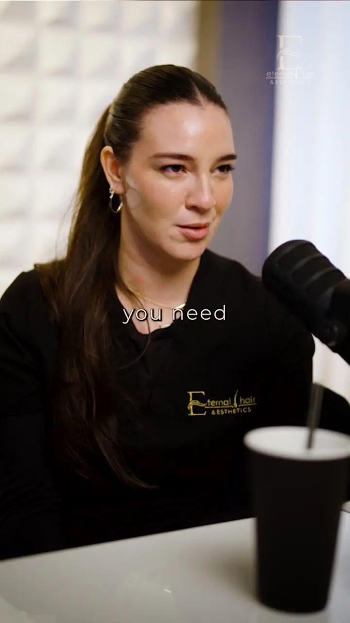Eternal Hair and Esthetics content: a clinician on camera
